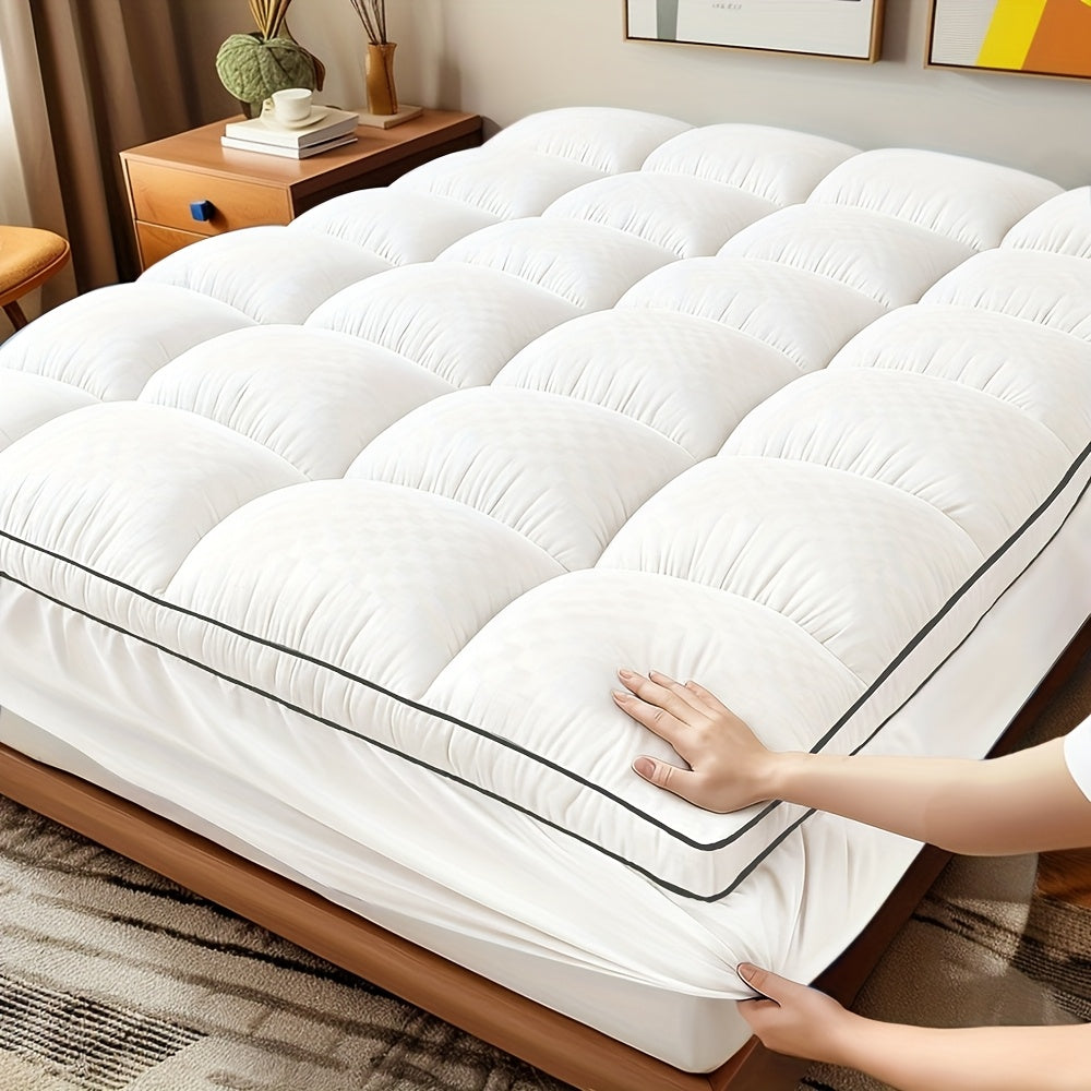 Extra-Thick Mattress Cover with Cushioning Topper - Spill-Proof & Stain-Resistant Bed Suitable for Bedrooms, Student Dorms,, - Machine Washable Breathable Cover Fits All Bed Sizes (No)