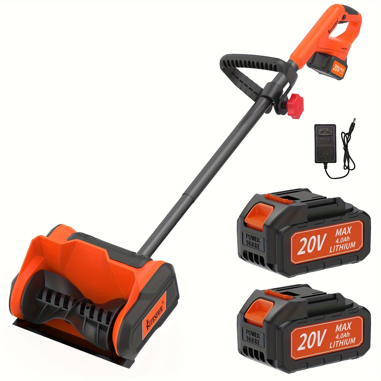 20V Snow Blower with Brushless Motor | 12'' Clearing Width & 6'' Depth, 20FT Snow Throwing Distance, 4.0Ah Rechargeable Lithium Battery, Easy to Store, Ideal for Sidewalks, Steps, Small Driveways - Clears Mild to Moderate Sno