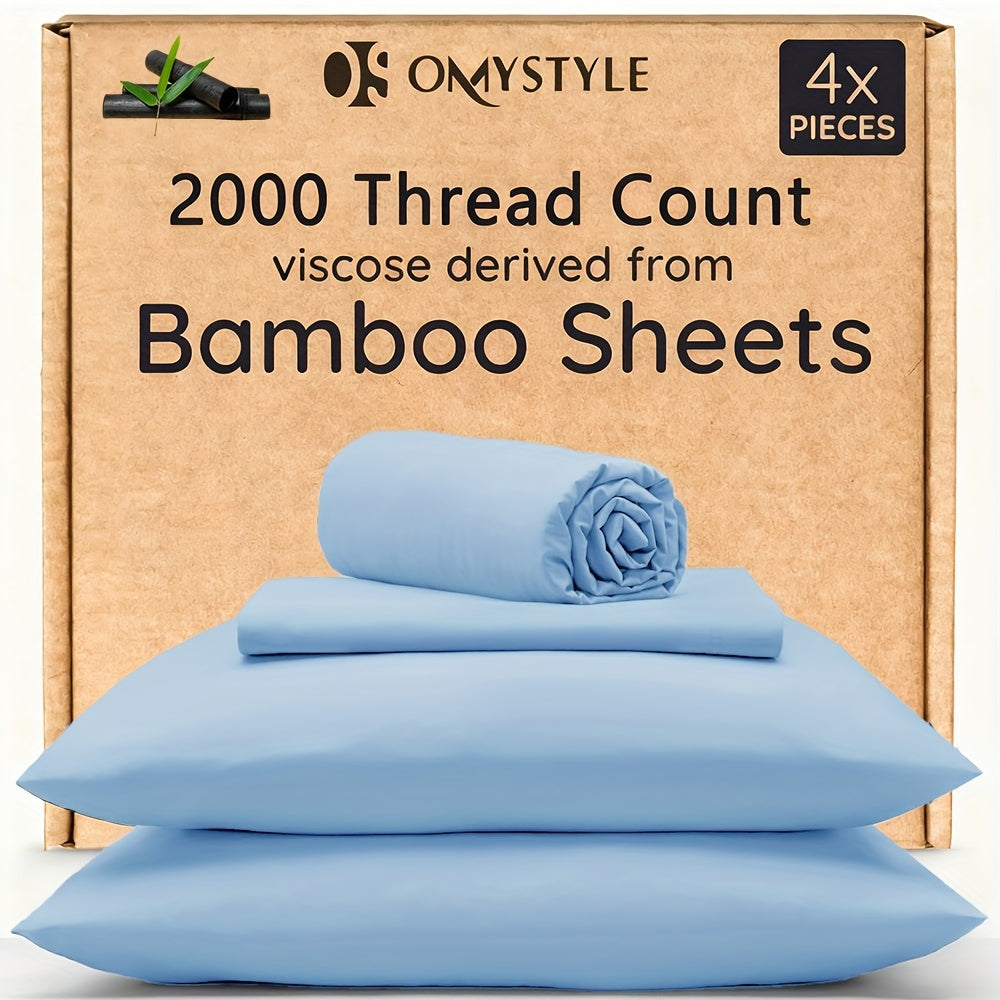 4pcs/6pcs Bamboo Cooling Children Bedding - Breathable And Comfortable - Fit for Hot Sleepers And Sweats, Pillowcases, Flat Sheet And Fitted Sheet - A Perfect Gift
