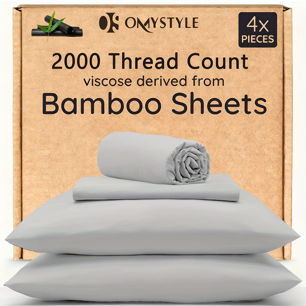 4pcs/6pcs Bamboo Cooling Children Bedding - Breathable And Comfortable - Fit for Hot Sleepers And Sweats, Pillowcases, Flat Sheet And Fitted Sheet - A Perfect Gift