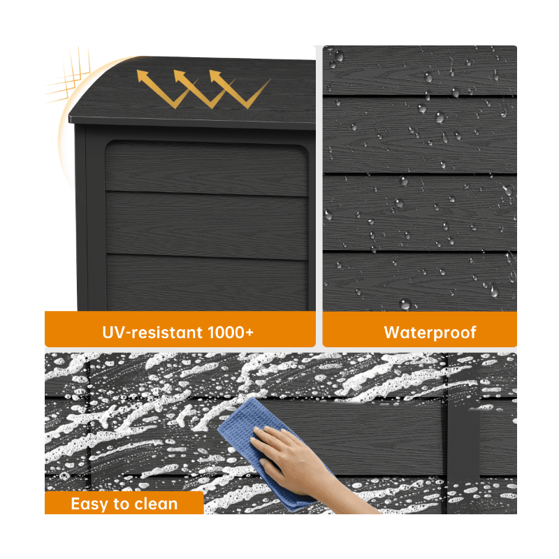 75-Gallon Black Outdoor Storage Box with Handles, Large Deck Furniture Cabinet for Pool Accessories, Garden Tools & Camping Gear – Easy-to-Assemble Shelving System Organizer, Yard Storage Bin, Box,Cabinet,Rack for Outdoor S