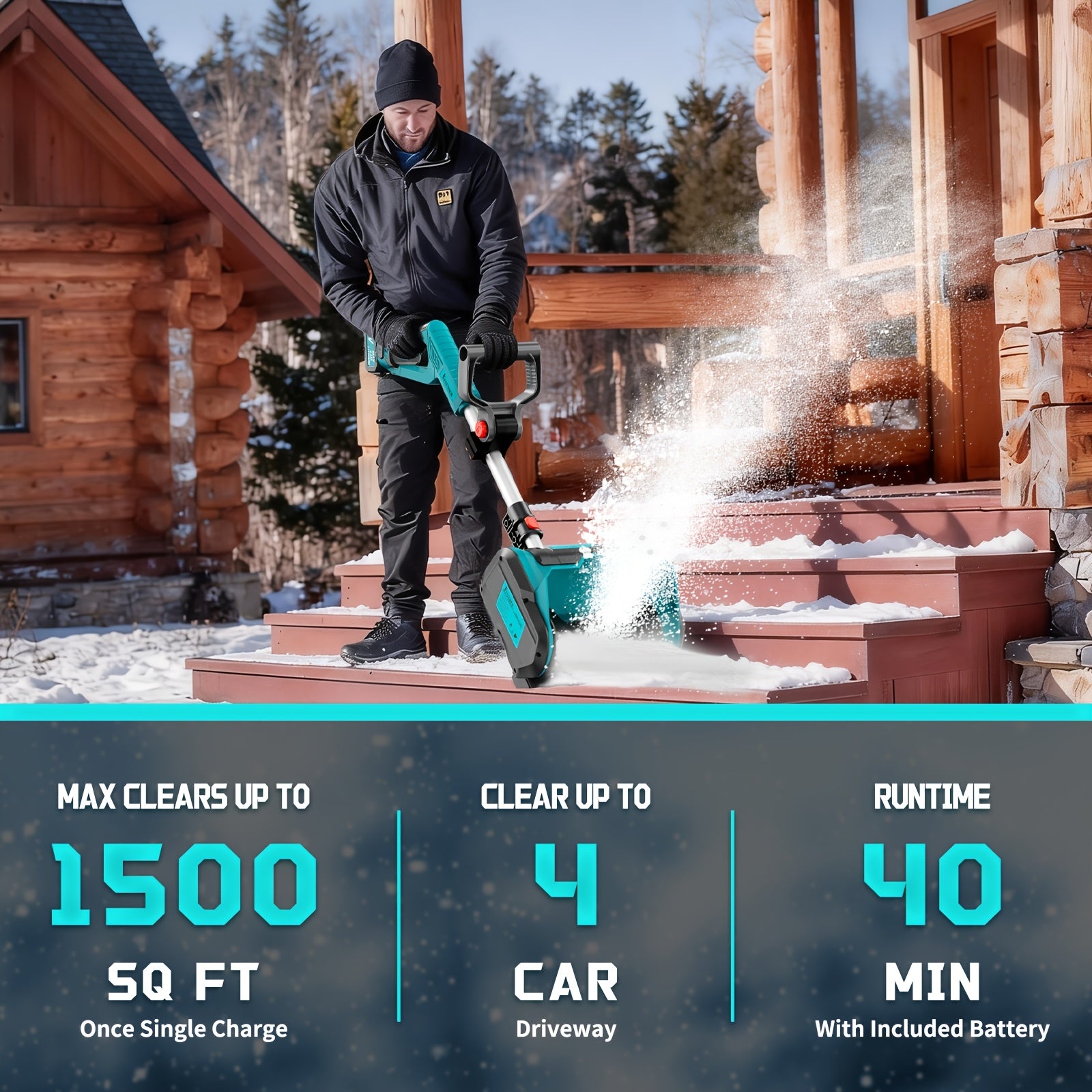 20V Snow Blower with Brushless Motor | 12'' Clearing Width & 6'' Depth, 20FT Snow Throwing Distance, 4.0Ah Rechargeable Lithium Battery, Easy to Store, Ideal for Sidewalks, Steps, Small Driveways - Clears Mild to Moderate Sno