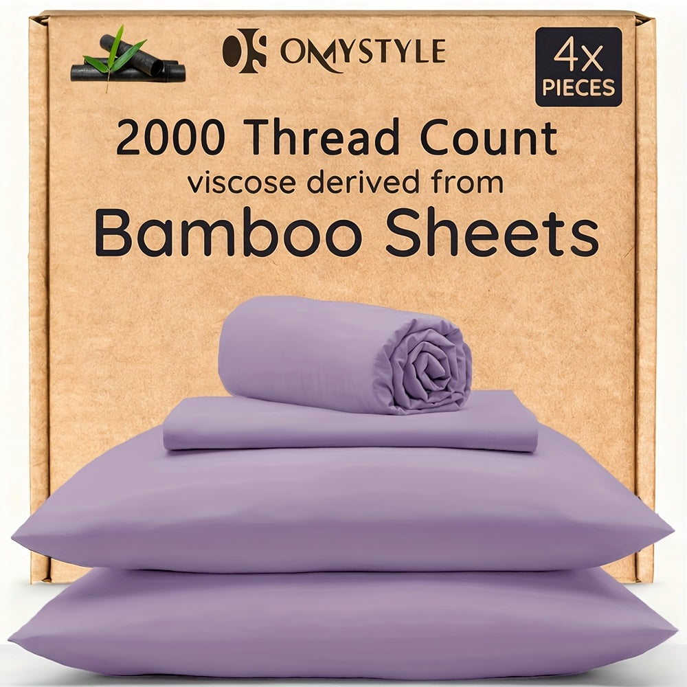 4pcs/6pcs Bamboo Cooling Children Bedding - Breathable And Comfortable - Fit for Hot Sleepers And Sweats, Pillowcases, Flat Sheet And Fitted Sheet - A Perfect Gift