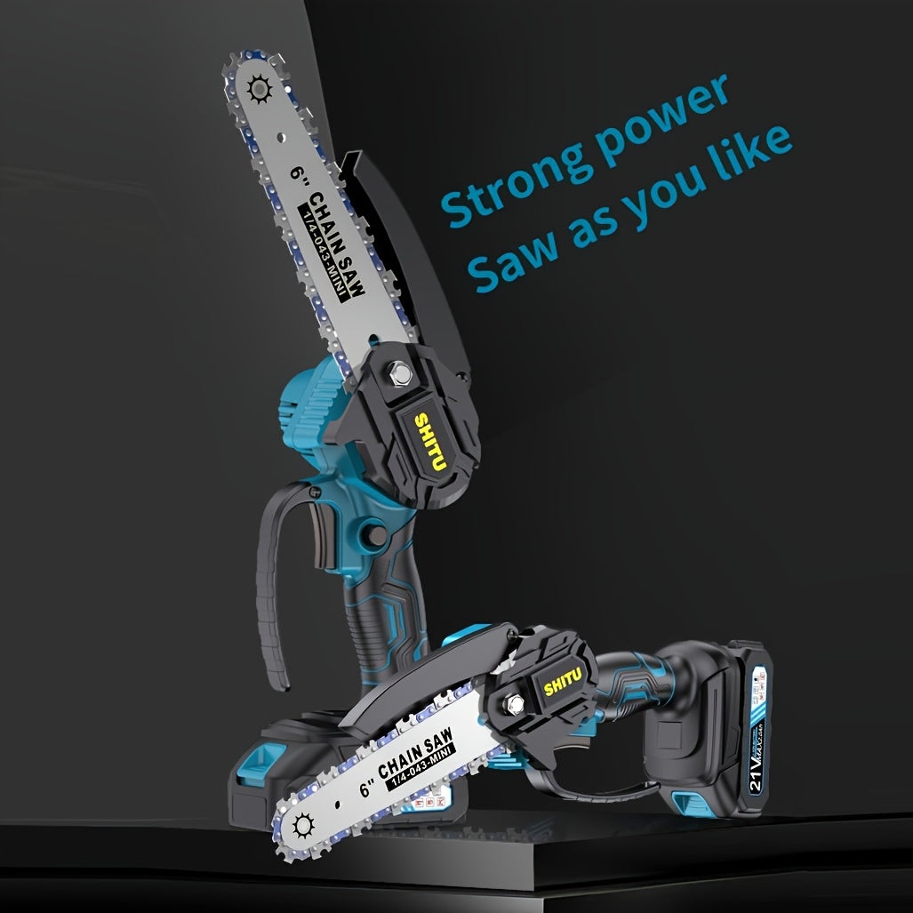 Mini ChainsawCordless, Lightweight & Portable Handheld Electric Tree Cutter with Splash Guard, Security Lock, Optional Rechargeable Battery, And Safe Trimming for Quick Cutting Of Tree Branches, Courtyard, Household, And Gard