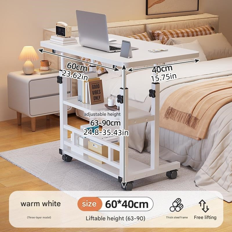 Multifunctional Standing Desk, Height Adjustable 23.62-35.43 Inches, Ergonomic Mobile Computer Desk with Casters, Stable and Comfortable, Sturdy and Durable, Easy to Assemble, Spacious Study Desk Suitable for Home Office and