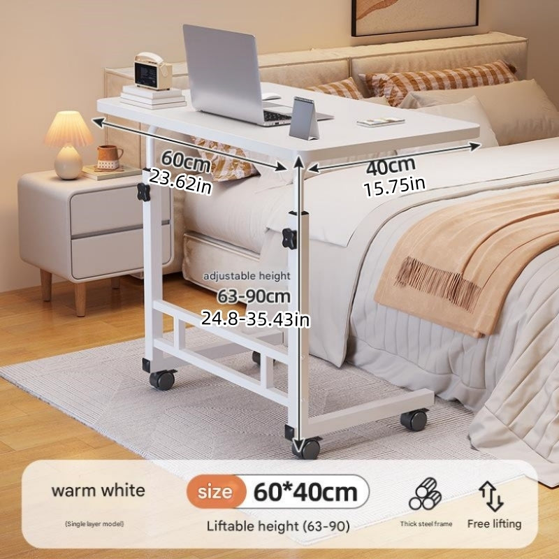 Multifunctional Standing Desk, Height Adjustable 23.62-35.43 Inches, Ergonomic Mobile Computer Desk with Casters, Stable and Comfortable, Sturdy and Durable, Easy to Assemble, Spacious Study Desk Suitable for Home Office and