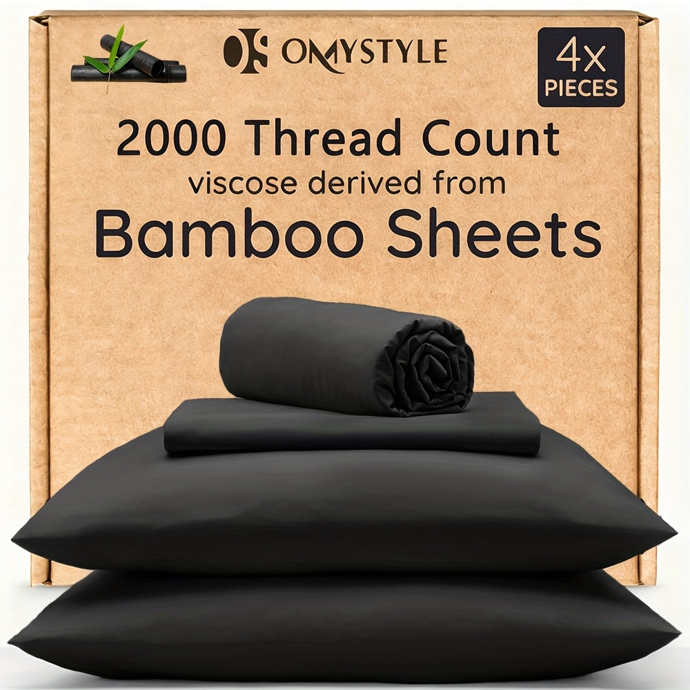4pcs/6pcs Bamboo Cooling Children Bedding - Breathable And Comfortable - Fit for Hot Sleepers And Sweats, Pillowcases, Flat Sheet And Fitted Sheet - A Perfect Gift