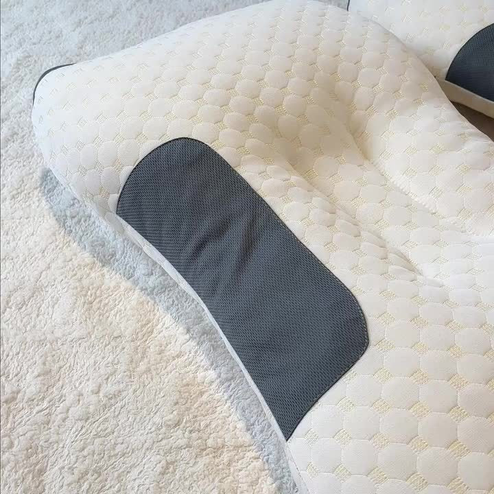 2pcs Massage Neck Pillows Adjustable Ergonomic Orthopedic Contour Support, High-Quality Pillow Core With Removable Zippered Cover, All-Season Sleeping Comfort, Neck And Shoulder Massager, Modern Pillow Design, Breathable Fabr
