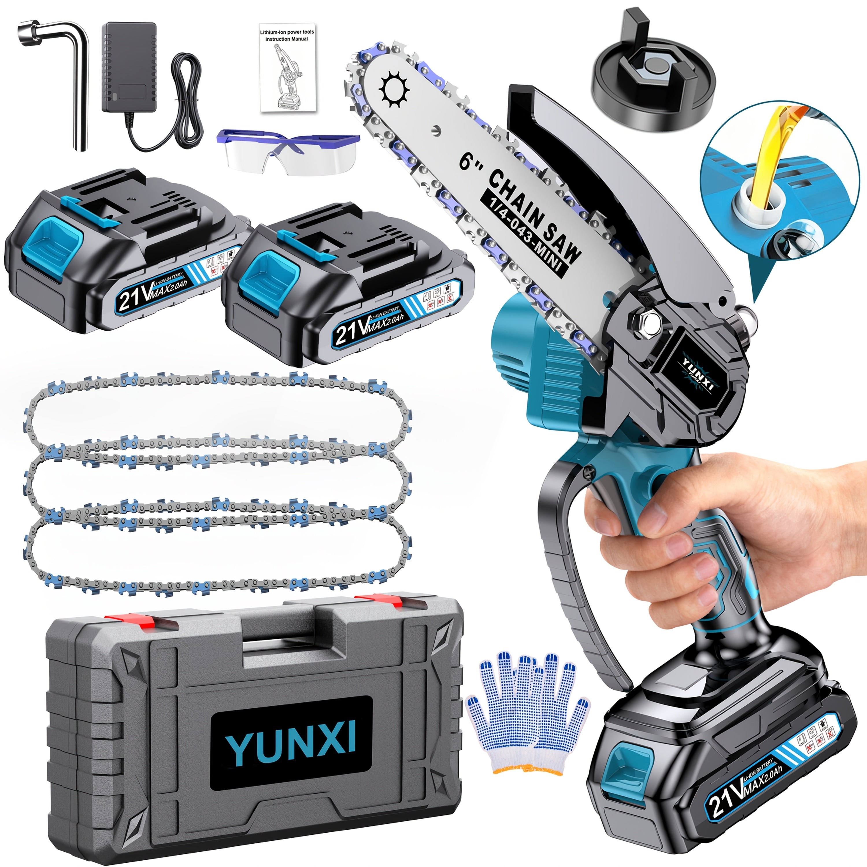 Mini ChainsawCordless, Lightweight & Portable Handheld Electric Tree Cutter with Splash Guard, Security Lock, Optional Rechargeable Battery, And Safe Trimming for Quick Cutting Of Tree Branches, Courtyard, Household, And Gard