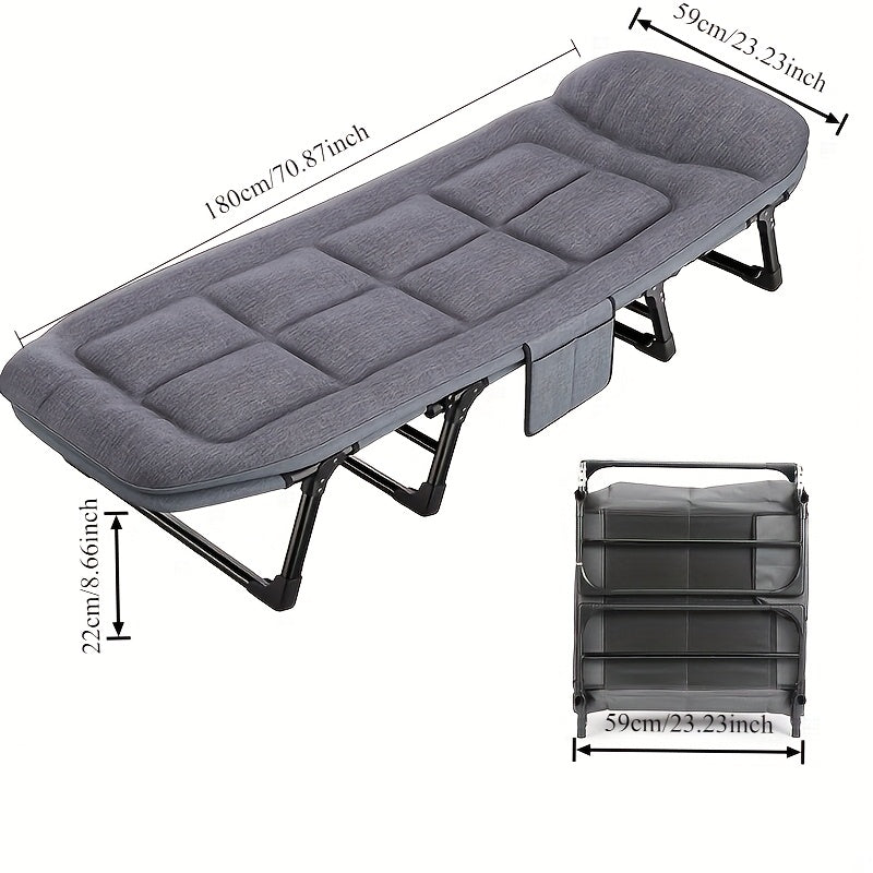 Heavy-Duty Folding Bed Measuring 8 to 10 Feet, with a Height of 70.4 to 74 Inches And Weight Capacities of 450, 500, 550, Or 600 Pounds. This Portable Guest Bed Comes with a Flip-Up Mattress Included