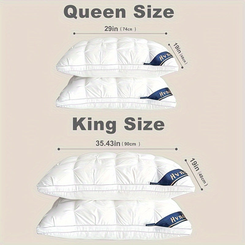 2-Pack Luxury Hotel Collection Pillows: Ultra-Supportive for Deep Sleep & Neck, Resilient High-Loft Core, Hypoallergenic Plush Cover, Cooling, Neck Pillows & All-Season Comfort - Ideal Gift