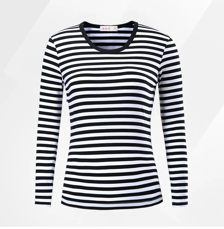 Men t-shirt for men clothing harajuku Women's t-shirt Slim Fit cotton Stripe Long sleeve tshirt Plus Size fashion T-shirts top