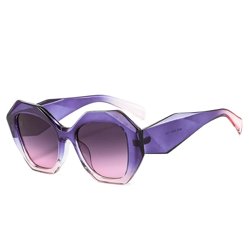SO&EI Retro Oversized Irregular Polygon Women Sunglasses Fashion Jelly Color Eyewear Shades UV400 Men Gradient Sun Glasses