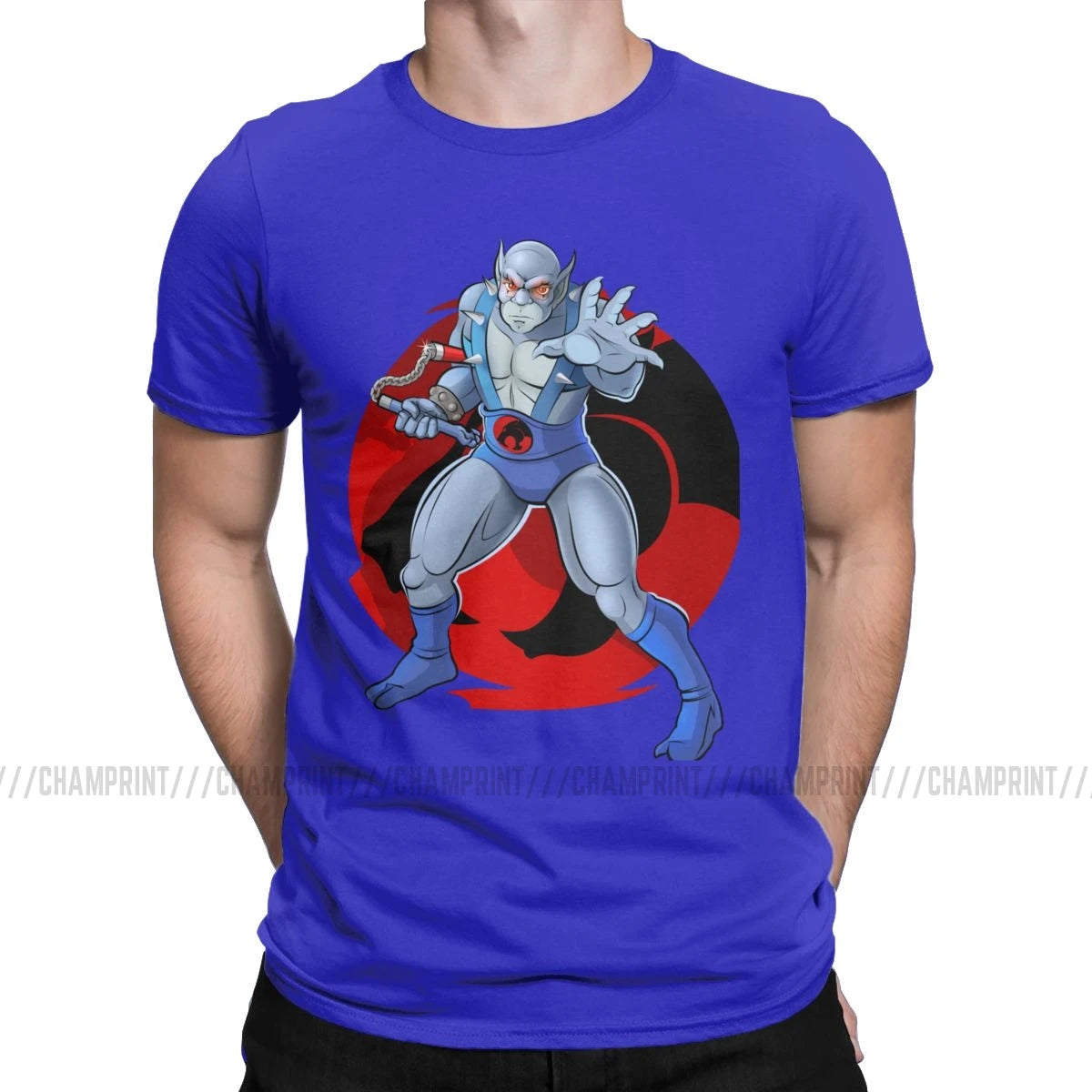 Men's T-Shirt Panthro Amazing Pure Cotton Tees Short Sleeve Thundercats 80s Retro Cartoon T Shirts Crew Neck Tops Graphic