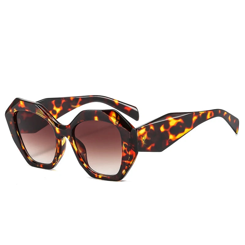 SO&EI Retro Oversized Irregular Polygon Women Sunglasses Fashion Jelly Color Eyewear Shades UV400 Men Gradient Sun Glasses