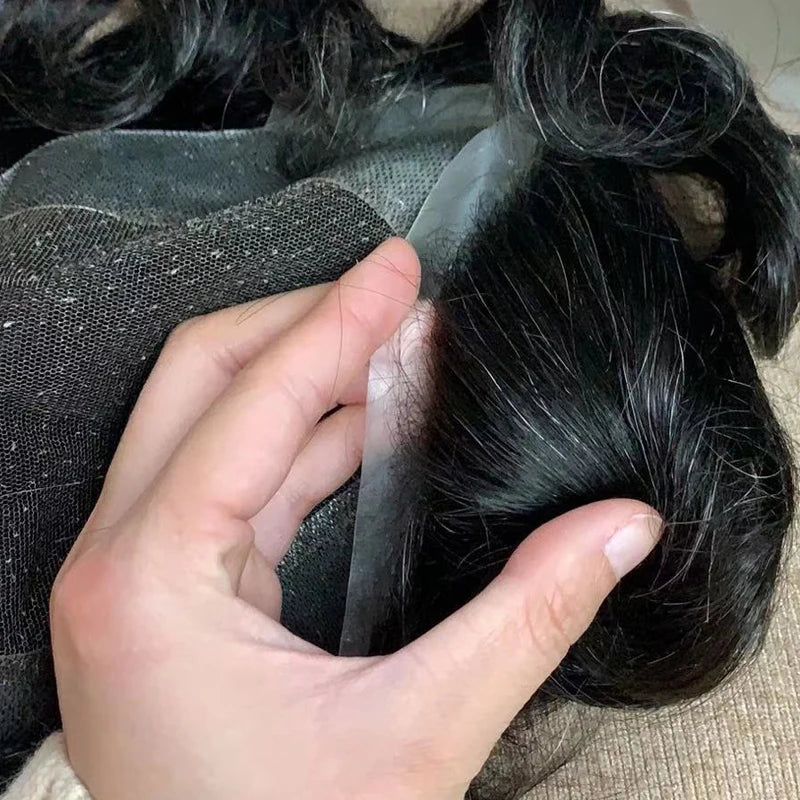 Australia Man Toupee Human Hair Wigs Lace PU Human Hair System Men Wig Hairpiece Indian Human Hair Natural Capillary Prosthesis