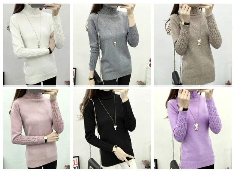 Women Turtleneck Winter Sweater Womens 2026 Long Sleeve Knitted Sweaters Keep Warm Pullovers Female Jumper Tricot Tops