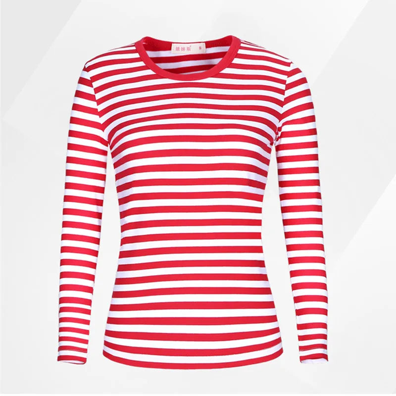 Men t-shirt for men clothing harajuku Women's t-shirt Slim Fit cotton Stripe Long sleeve tshirt Plus Size fashion T-shirts top