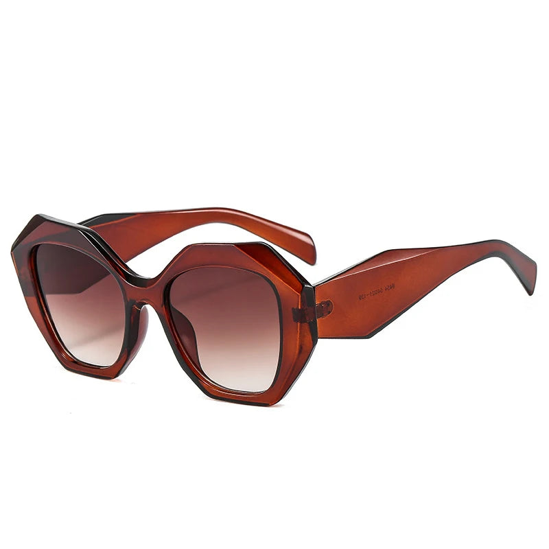 SO&EI Retro Oversized Irregular Polygon Women Sunglasses Fashion Jelly Color Eyewear Shades UV400 Men Gradient Sun Glasses