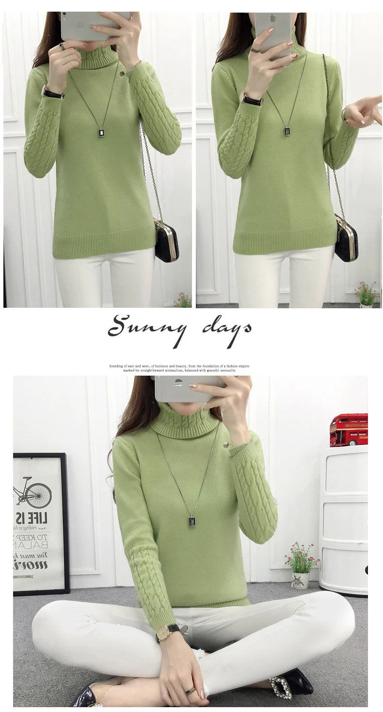 Women Turtleneck Winter Sweater Womens 2026 Long Sleeve Knitted Sweaters Keep Warm Pullovers Female Jumper Tricot Tops