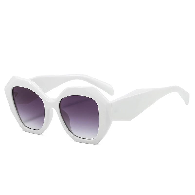 SO&EI Retro Oversized Irregular Polygon Women Sunglasses Fashion Jelly Color Eyewear Shades UV400 Men Gradient Sun Glasses