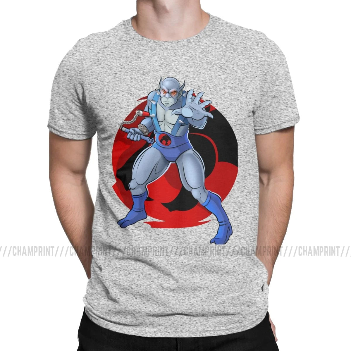 Men's T-Shirt Panthro Amazing Pure Cotton Tees Short Sleeve Thundercats 80s Retro Cartoon T Shirts Crew Neck Tops Graphic