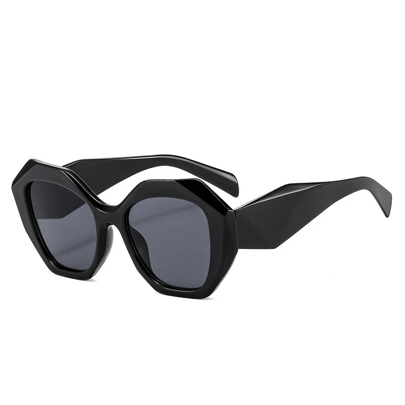 SO&EI Retro Oversized Irregular Polygon Women Sunglasses Fashion Jelly Color Eyewear Shades UV400 Men Gradient Sun Glasses