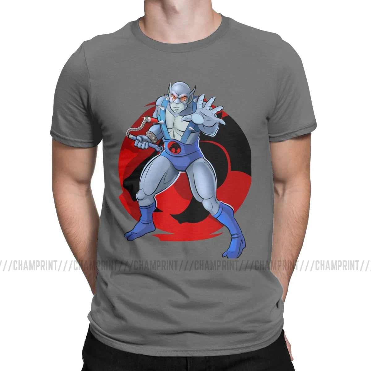 Men's T-Shirt Panthro Amazing Pure Cotton Tees Short Sleeve Thundercats 80s Retro Cartoon T Shirts Crew Neck Tops Graphic