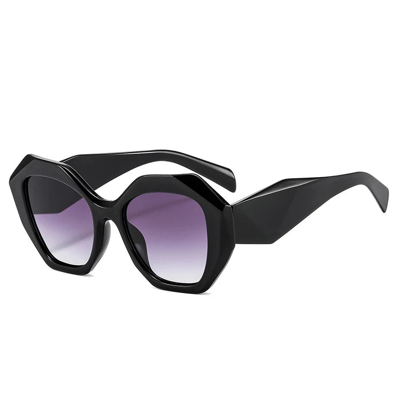 SO&EI Retro Oversized Irregular Polygon Women Sunglasses Fashion Jelly Color Eyewear Shades UV400 Men Gradient Sun Glasses