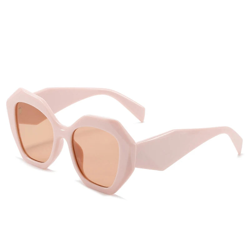 SO&EI Retro Oversized Irregular Polygon Women Sunglasses Fashion Jelly Color Eyewear Shades UV400 Men Gradient Sun Glasses