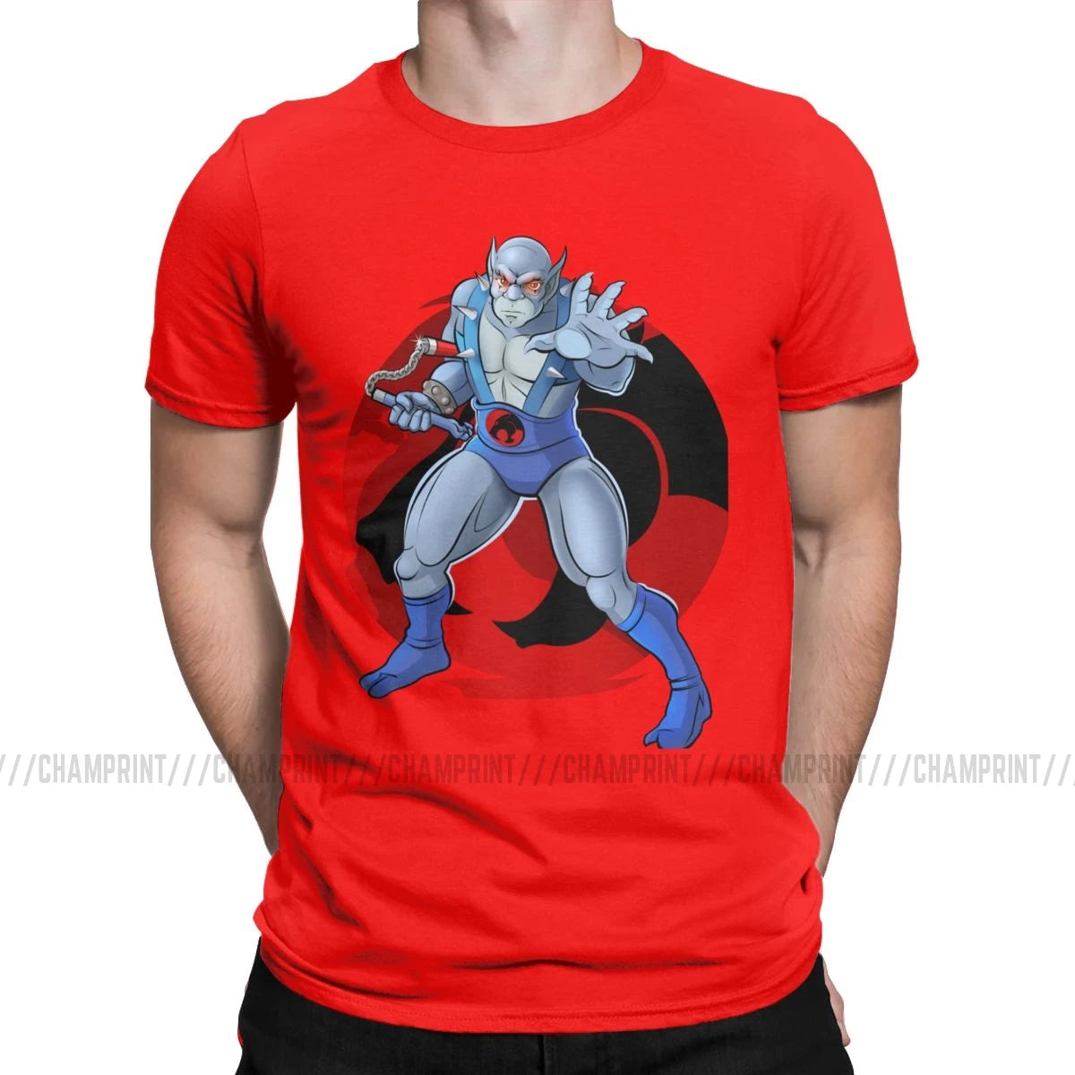Men's T-Shirt Panthro Amazing Pure Cotton Tees Short Sleeve Thundercats 80s Retro Cartoon T Shirts Crew Neck Tops Graphic