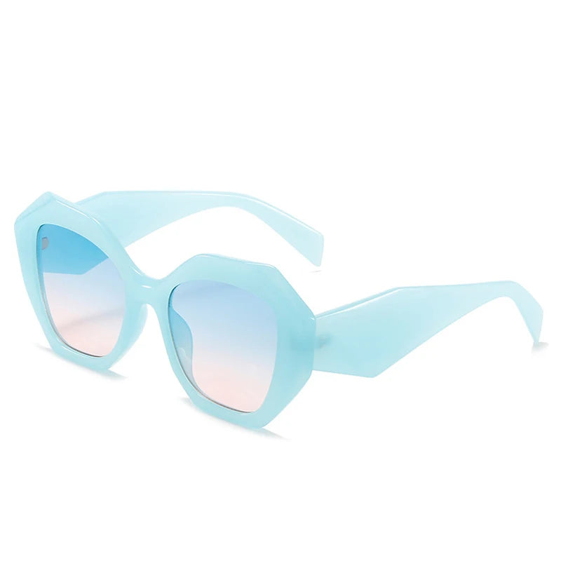SO&EI Retro Oversized Irregular Polygon Women Sunglasses Fashion Jelly Color Eyewear Shades UV400 Men Gradient Sun Glasses