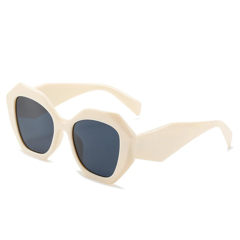 SO&EI Retro Oversized Irregular Polygon Women Sunglasses Fashion Jelly Color Eyewear Shades UV400 Men Gradient Sun Glasses