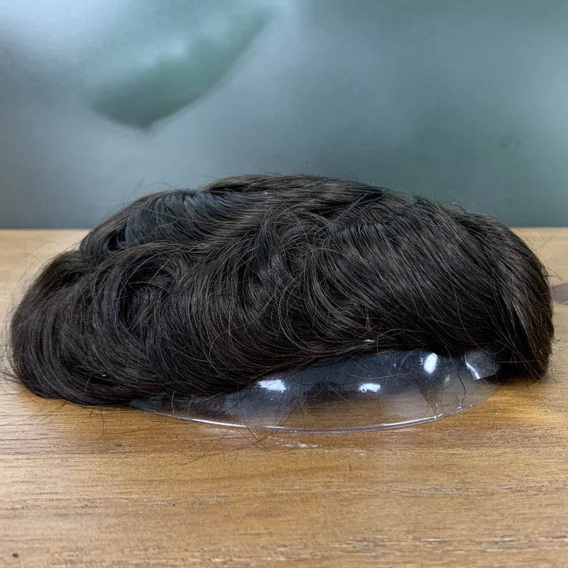 Australia Man Toupee Human Hair Wigs Lace PU Human Hair System Men Wig Hairpiece Indian Human Hair Natural Capillary Prosthesis