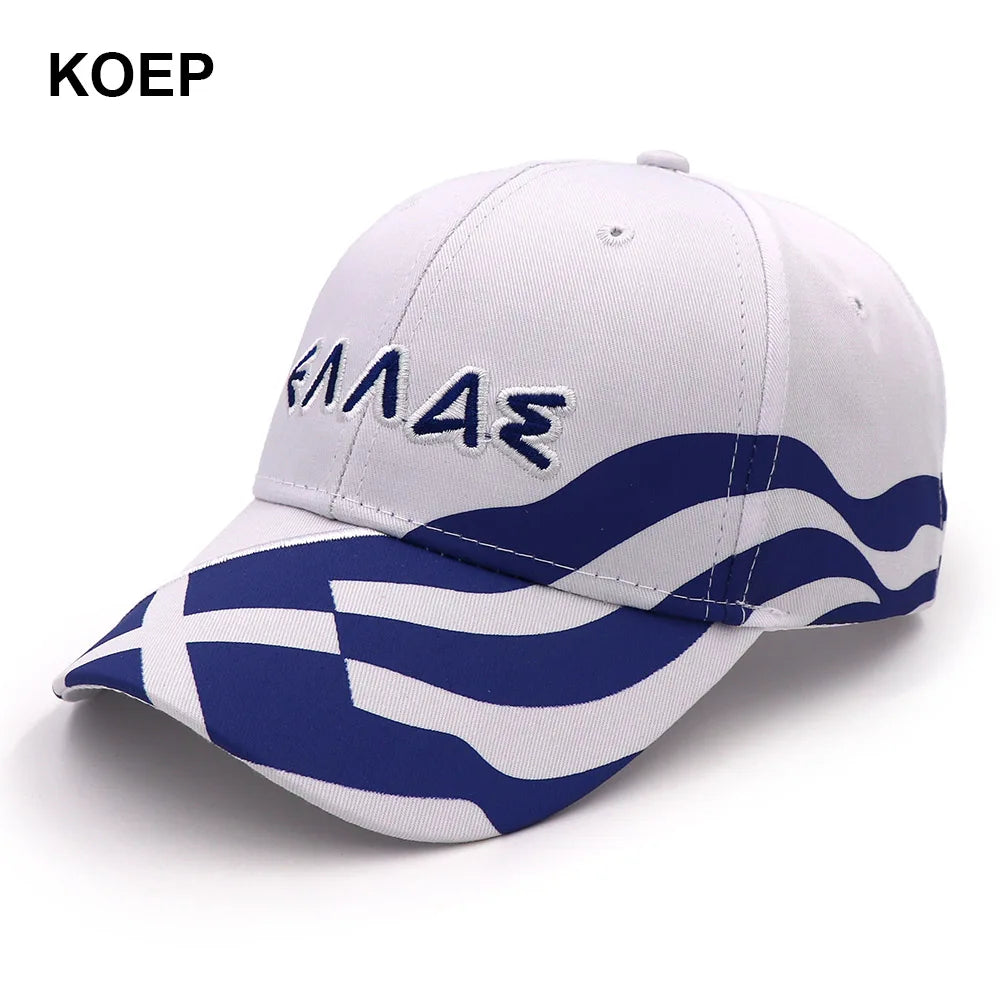 KOEP Wholesale Spring Fashion Baseball Cap Snapback Greece Flag Caps For Women Summer Mesh Trucker Hat Girl Unisex Hip-Hop Hats