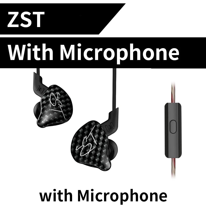 KZ ZST Bluetooth Earphones 1DD+1BA Driver Dynamic & Armature in Ear Monitors Noise Isolating HiFi Music Sports Earbuds Headset