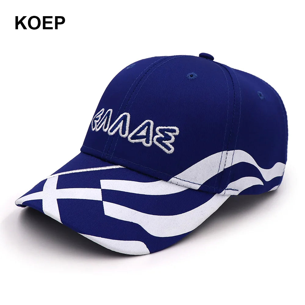 KOEP Wholesale Spring Fashion Baseball Cap Snapback Greece Flag Caps For Women Summer Mesh Trucker Hat Girl Unisex Hip-Hop Hats