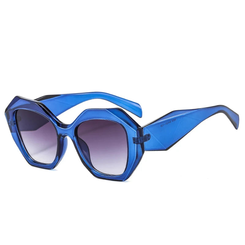 SO&EI Retro Oversized Irregular Polygon Women Sunglasses Fashion Jelly Color Eyewear Shades UV400 Men Gradient Sun Glasses