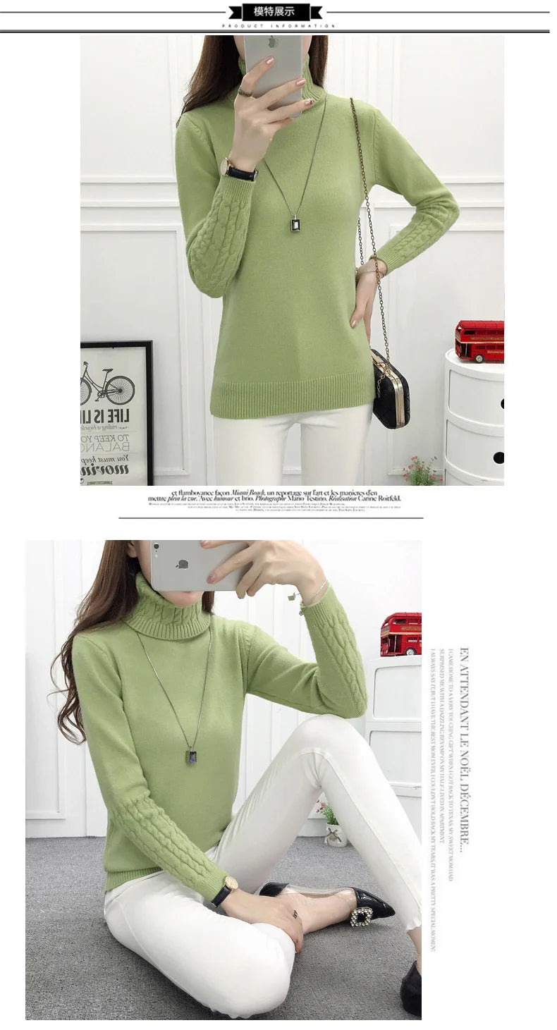 Women Turtleneck Winter Sweater Womens 2026 Long Sleeve Knitted Sweaters Keep Warm Pullovers Female Jumper Tricot Tops