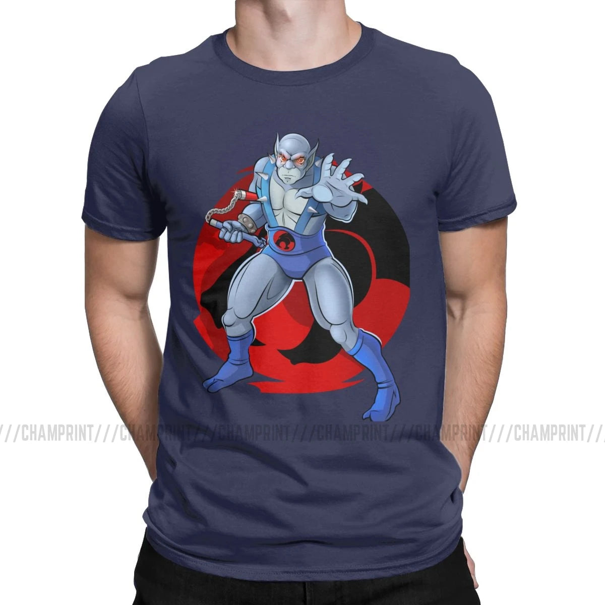 Men's T-Shirt Panthro Amazing Pure Cotton Tees Short Sleeve Thundercats 80s Retro Cartoon T Shirts Crew Neck Tops Graphic