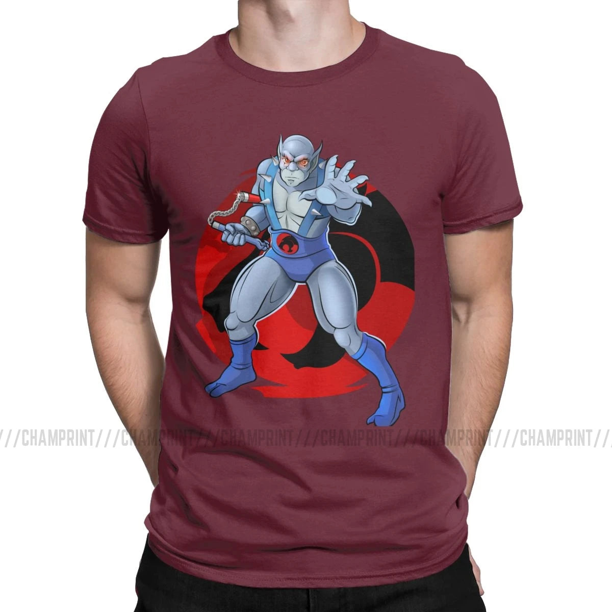 Men's T-Shirt Panthro Amazing Pure Cotton Tees Short Sleeve Thundercats 80s Retro Cartoon T Shirts Crew Neck Tops Graphic