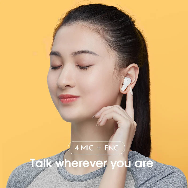 QCY T13 Bluetooth Headphone V5.1 Wireless TWS Earphone Touch Control Earbuds 4 Microphones ENC HD Call Headset Customizing APP