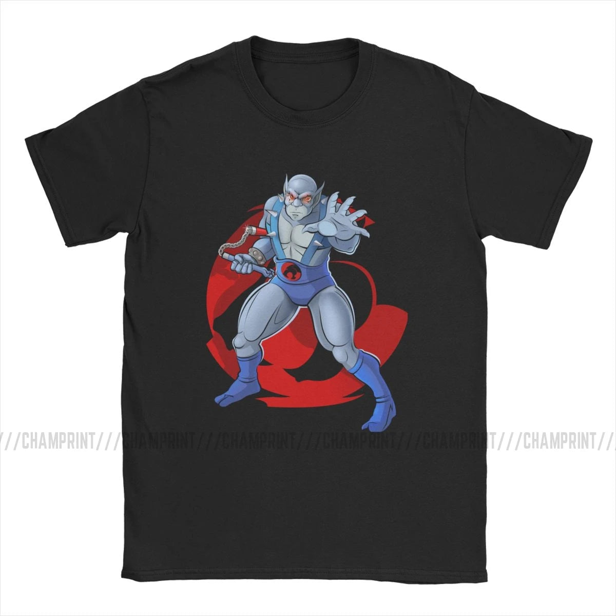 Men's T-Shirt Panthro Amazing Pure Cotton Tees Short Sleeve Thundercats 80s Retro Cartoon T Shirts Crew Neck Tops Graphic