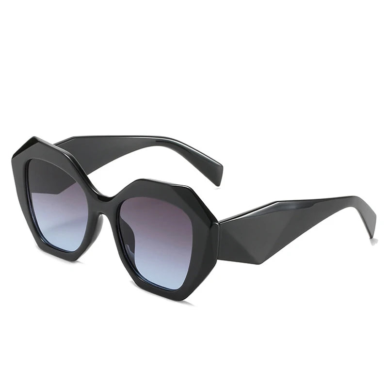 SO&EI Retro Oversized Irregular Polygon Women Sunglasses Fashion Jelly Color Eyewear Shades UV400 Men Gradient Sun Glasses