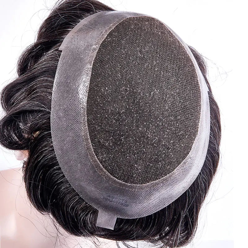 Australia Man Toupee Human Hair Wigs Lace PU Human Hair System Men Wig Hairpiece Indian Human Hair Natural Capillary Prosthesis