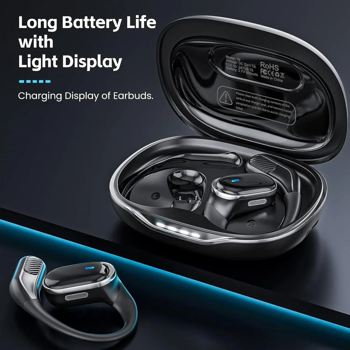 Bluetooth Earphones Wireless Headphones with Mic Air Conduction Ear Hook Headset Noise Cancelling Earbud for Xiaomi iPhone