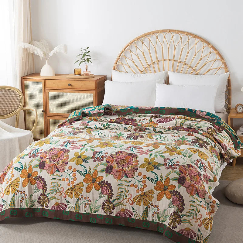 New Luxury Cotton Blankets And Bedspread Double-sided Sofa Towel Household Nap Blankets Soft Summer Cooling Quilt Bed Sheet