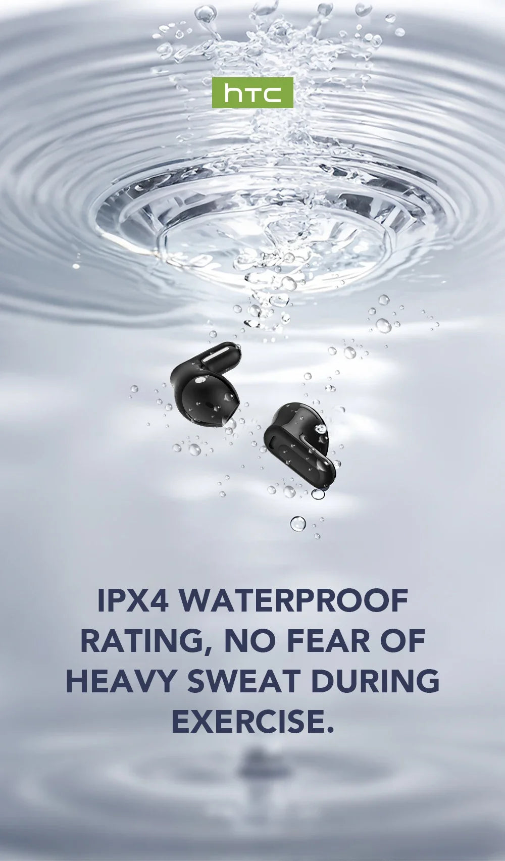 Translator HTC NE20 New Bluetooth 6.0 Wireless Headphones Translation Earphones IPX4 Waterproof Rating Long Battery Life