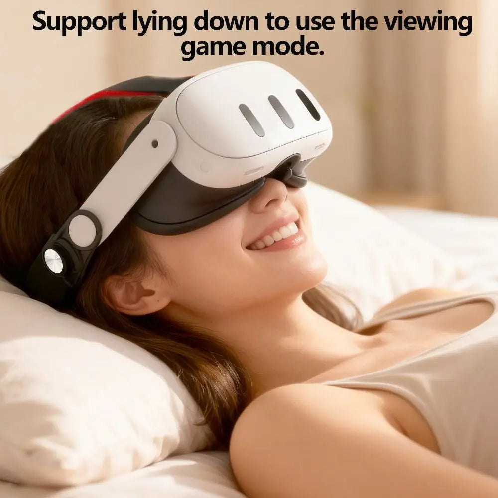 Adjustable VR Headbands Ergonomic Breathable Fixed Support Strap Stable Soft Silicone Head Strap for Meta Ques t3/Quest 3S