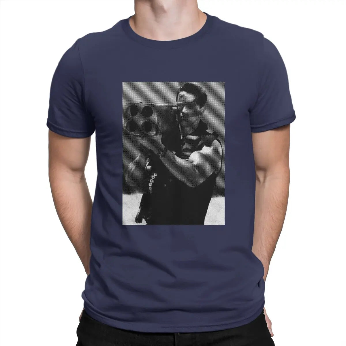 Men T-Shirts commando Novelty Pure Cotton Tees Short Sleeve Arnold Schwarzenegger T Shirt Round Neck Clothing Birthday Present